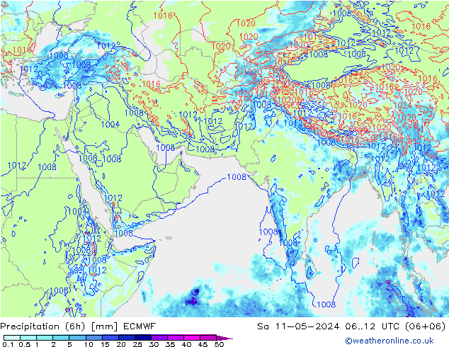 Z500/Rain (+SLP)/Z850 ECMWF 星期六 11.05.2024 12 UTC
