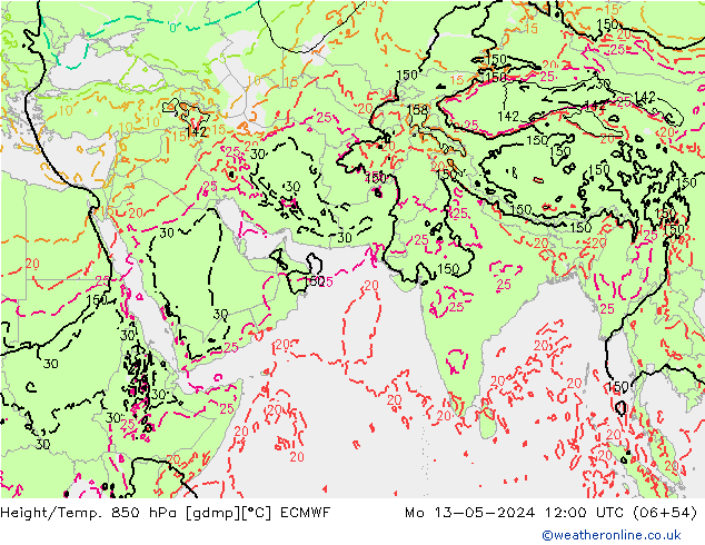Z500/Regen(+SLP)/Z850 ECMWF ma 13.05.2024 12 UTC
