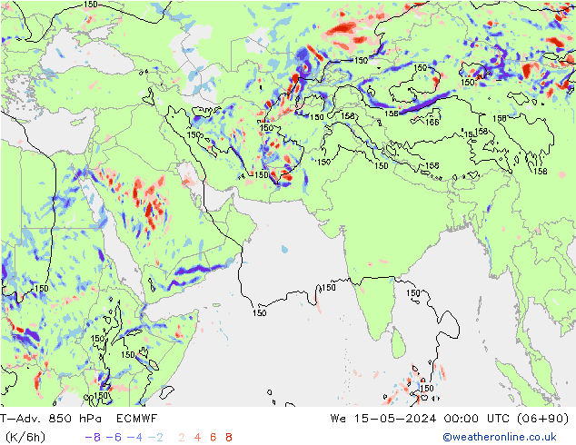 T-Adv. 850 hPa ECMWF 星期三 15.05.2024 00 UTC