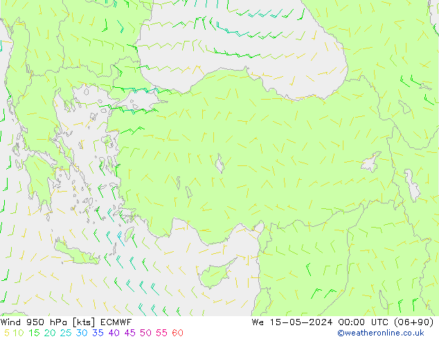 Wind 950 hPa ECMWF wo 15.05.2024 00 UTC