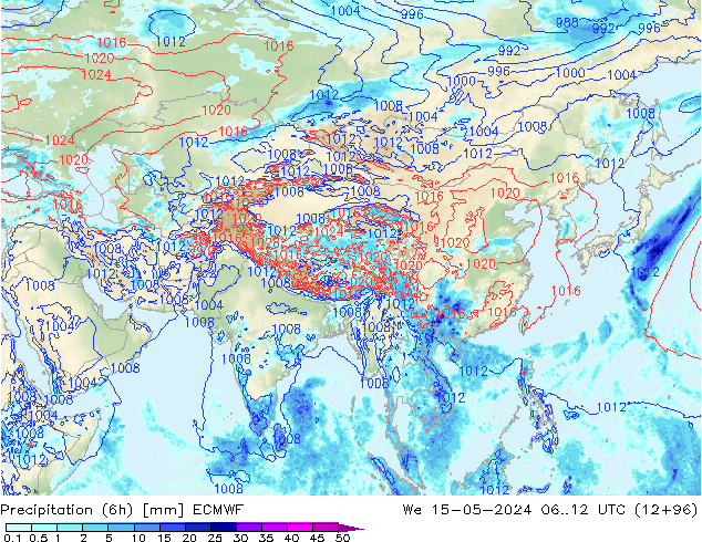 Z500/Rain (+SLP)/Z850 ECMWF We 15.05.2024 12 UTC