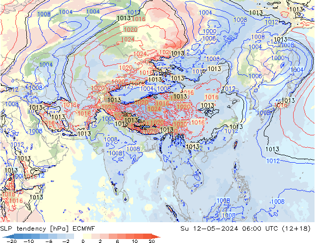 тенденция давления ECMWF Вс 12.05.2024 06 UTC