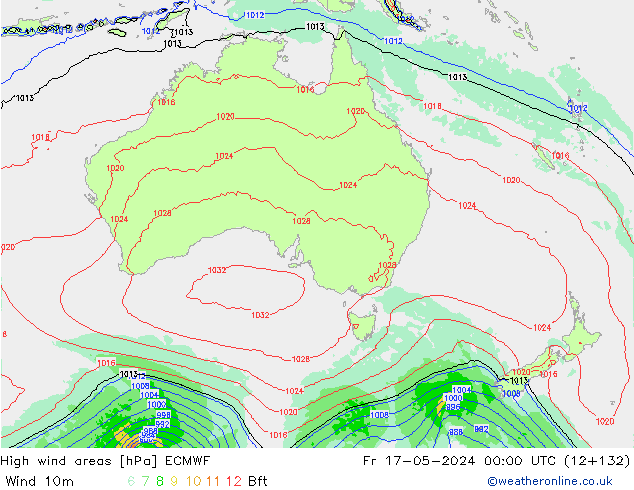 Windvelden ECMWF vr 17.05.2024 00 UTC