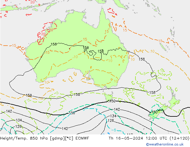 Z500/Rain (+SLP)/Z850 ECMWF Do 16.05.2024 12 UTC