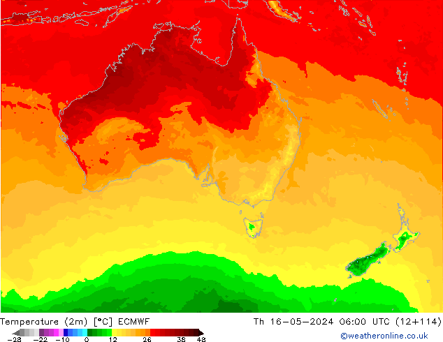 Temperaturkarte (2m) ECMWF Do 16.05.2024 06 UTC