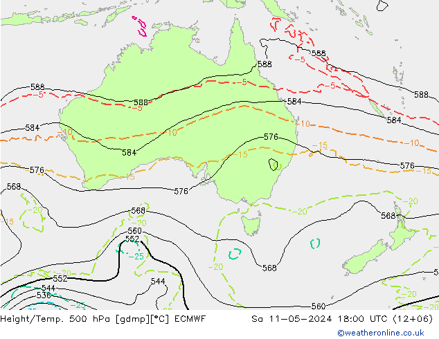 Z500/Rain (+SLP)/Z850 ECMWF Sa 11.05.2024 18 UTC