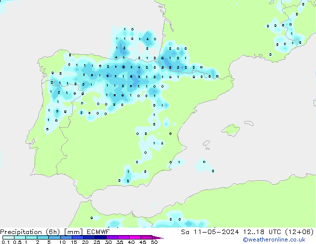 Z500/Regen(+SLP)/Z850 ECMWF za 11.05.2024 18 UTC