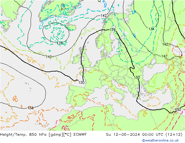 Z500/Rain (+SLP)/Z850 ECMWF So 12.05.2024 00 UTC