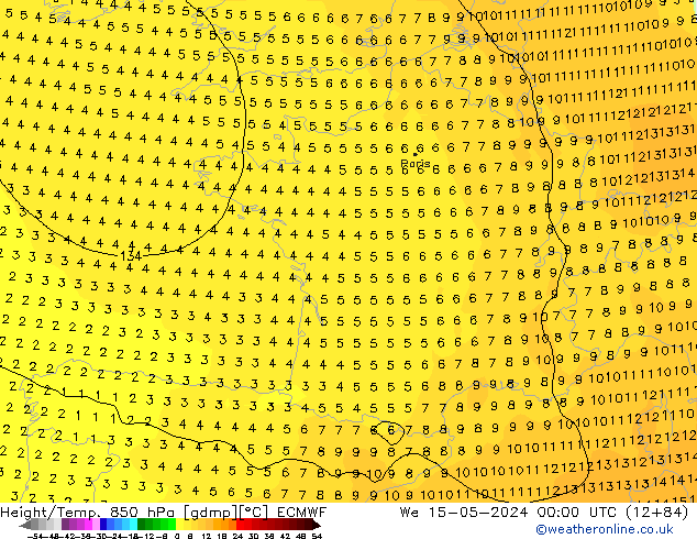 Z500/Rain (+SLP)/Z850 ECMWF We 15.05.2024 00 UTC