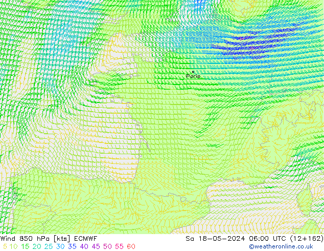 Wind 850 hPa ECMWF So 18.05.2024 06 UTC