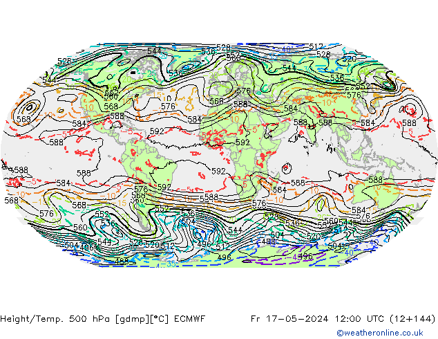 Z500/Rain (+SLP)/Z850 ECMWF Pá 17.05.2024 12 UTC