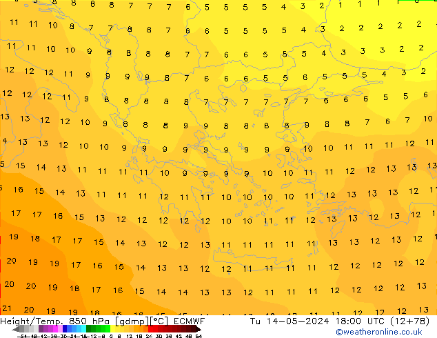 Z500/Rain (+SLP)/Z850 ECMWF mar 14.05.2024 18 UTC