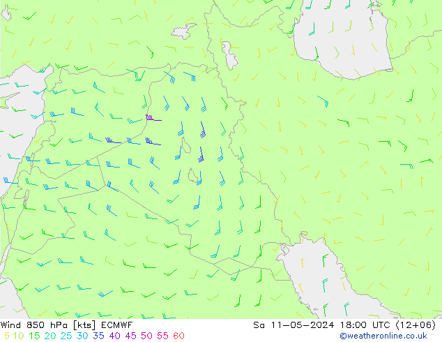 Wind 850 hPa ECMWF So 11.05.2024 18 UTC