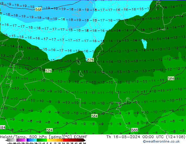 Z500/Regen(+SLP)/Z850 ECMWF do 16.05.2024 00 UTC