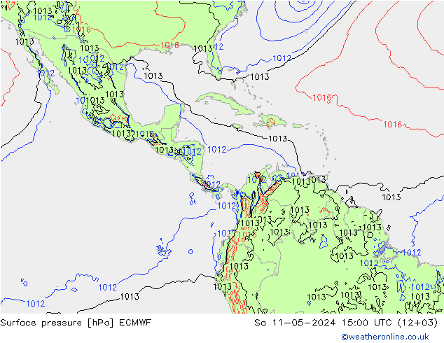 Luchtdruk (Grond) ECMWF za 11.05.2024 15 UTC