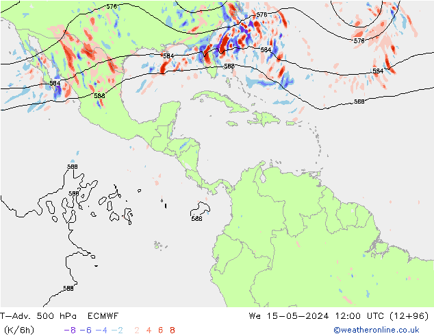 T-Adv. 500 hPa ECMWF St 15.05.2024 12 UTC