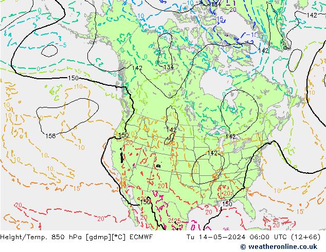 Z500/Rain (+SLP)/Z850 ECMWF  14.05.2024 06 UTC
