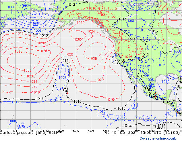 Atmosférický tlak ECMWF St 15.05.2024 15 UTC