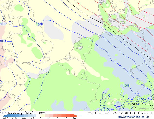 Druktendens (+/-) ECMWF wo 15.05.2024 12 UTC