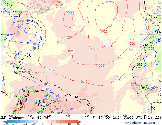 тенденция давления ECMWF пт 17.05.2024 00 UTC