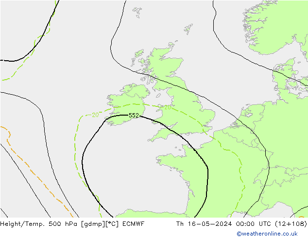 Z500/Regen(+SLP)/Z850 ECMWF do 16.05.2024 00 UTC