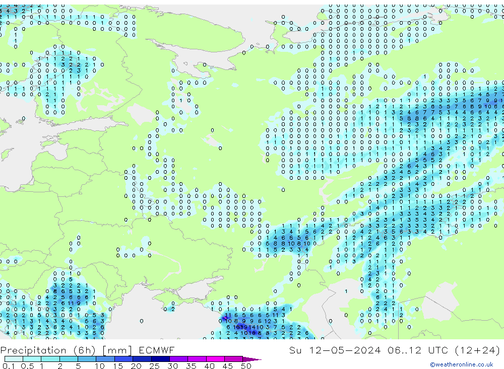 Z500/Rain (+SLP)/Z850 ECMWF dom 12.05.2024 12 UTC