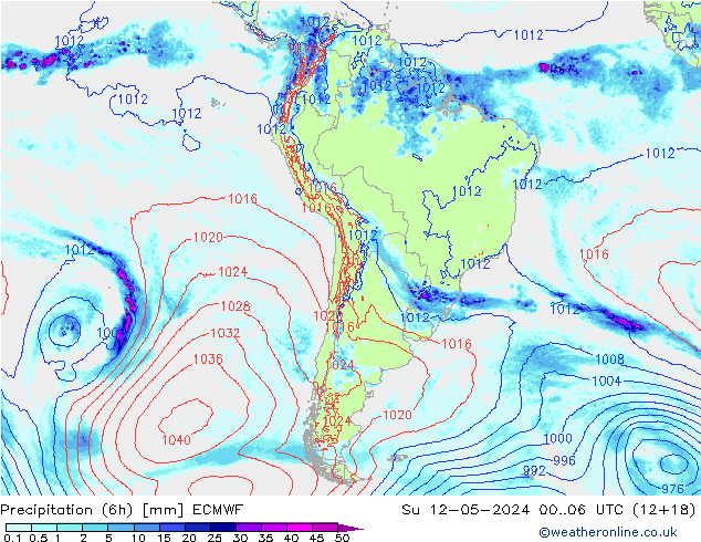 Z500/Rain (+SLP)/Z850 ECMWF dim 12.05.2024 06 UTC