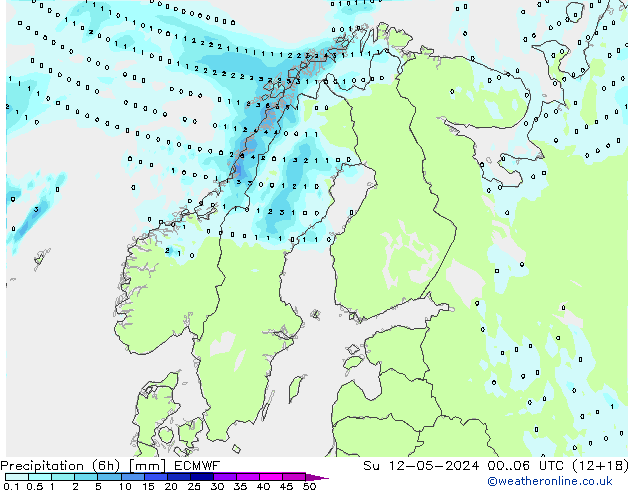 Z500/Rain (+SLP)/Z850 ECMWF dim 12.05.2024 06 UTC