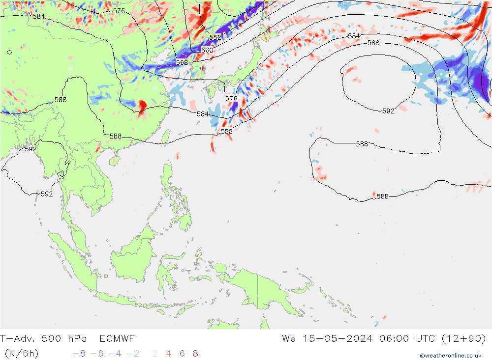 T-Adv. 500 hPa ECMWF mer 15.05.2024 06 UTC