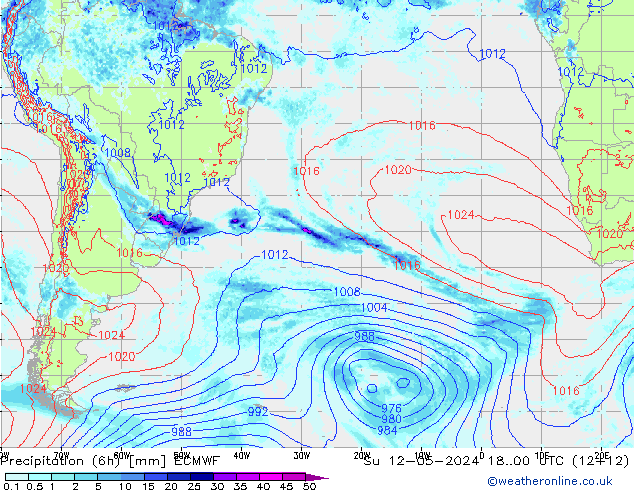 Z500/Regen(+SLP)/Z850 ECMWF zo 12.05.2024 00 UTC