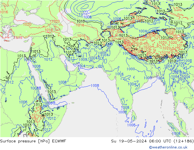 地面气压 ECMWF 星期日 19.05.2024 06 UTC