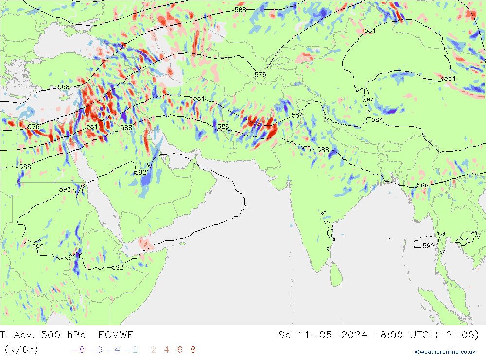 T-Adv. 500 hPa ECMWF So 11.05.2024 18 UTC