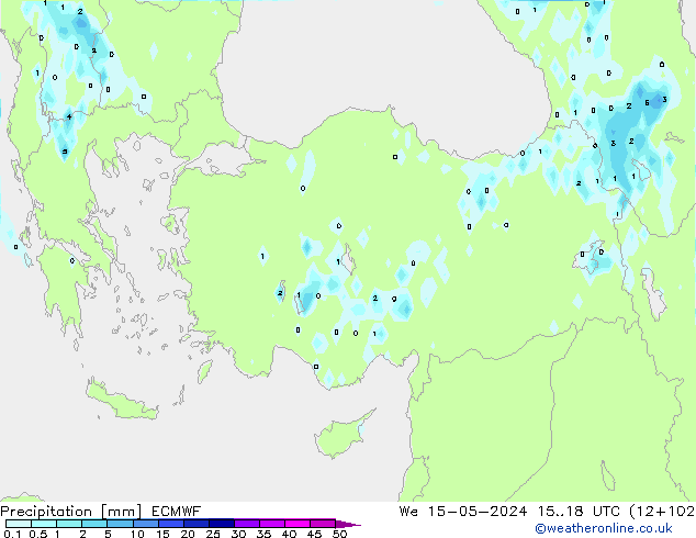 Yağış ECMWF Çar 15.05.2024 18 UTC