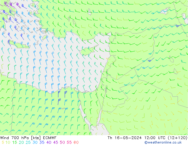 ветер 700 гПа ECMWF чт 16.05.2024 12 UTC