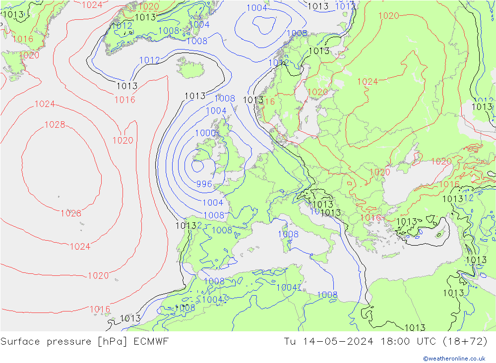pression de l'air ECMWF mar 14.05.2024 18 UTC
