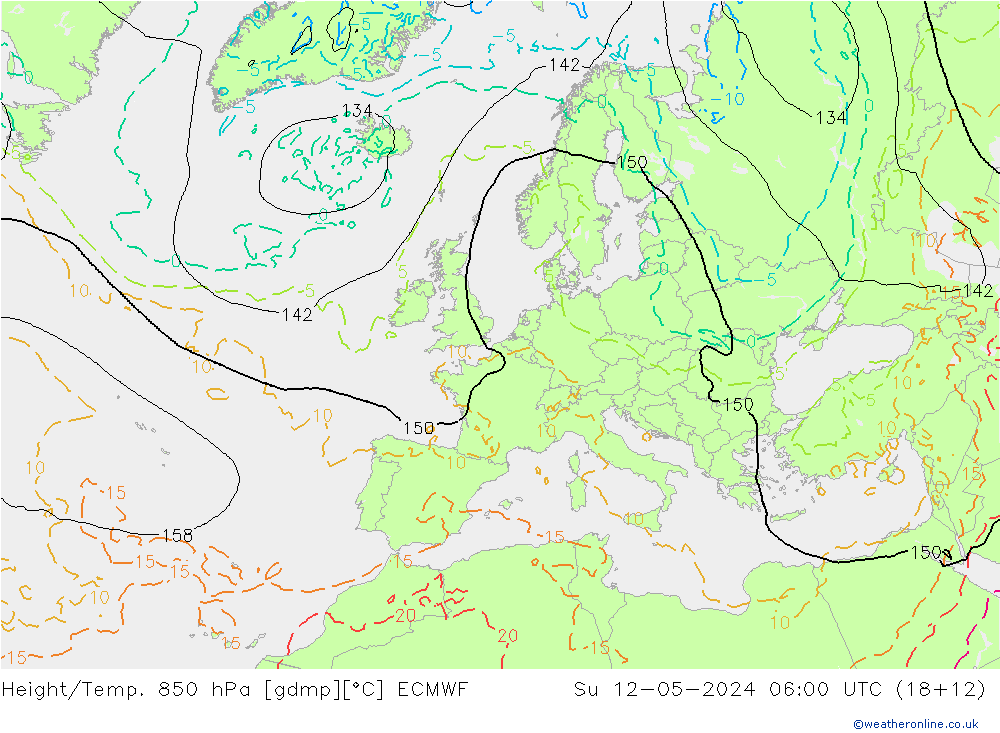 Z500/Rain (+SLP)/Z850 ECMWF Вс 12.05.2024 06 UTC