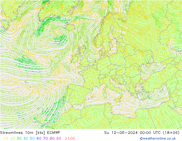 Stroomlijn 10m ECMWF zo 12.05.2024 00 UTC