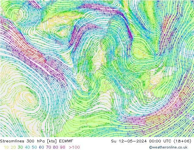 风 300 hPa ECMWF 星期日 12.05.2024 00 UTC