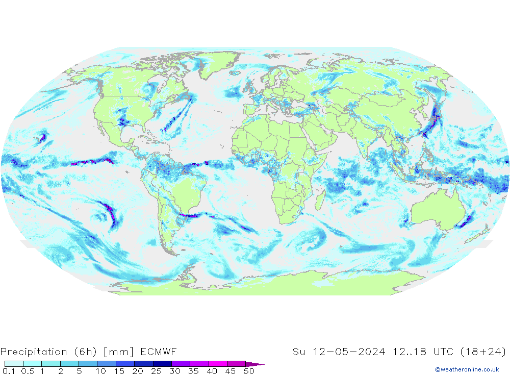 Z500/Rain (+SLP)/Z850 ECMWF So 12.05.2024 18 UTC