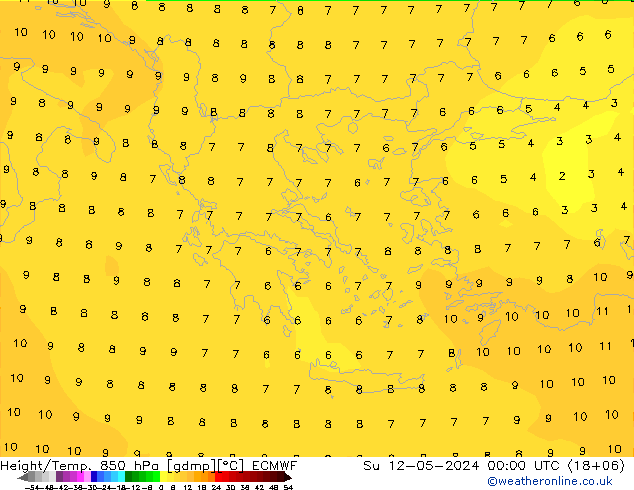 Z500/Rain (+SLP)/Z850 ECMWF Su 12.05.2024 00 UTC