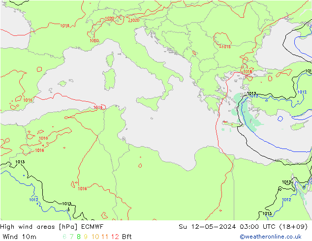 High wind areas ECMWF dom 12.05.2024 03 UTC