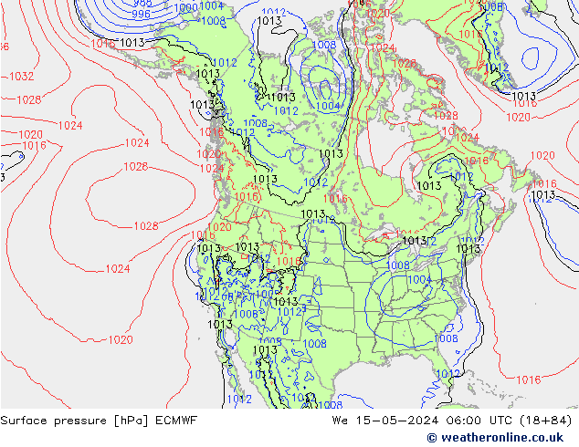 Luchtdruk (Grond) ECMWF wo 15.05.2024 06 UTC