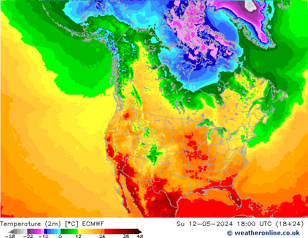 température (2m) ECMWF dim 12.05.2024 18 UTC