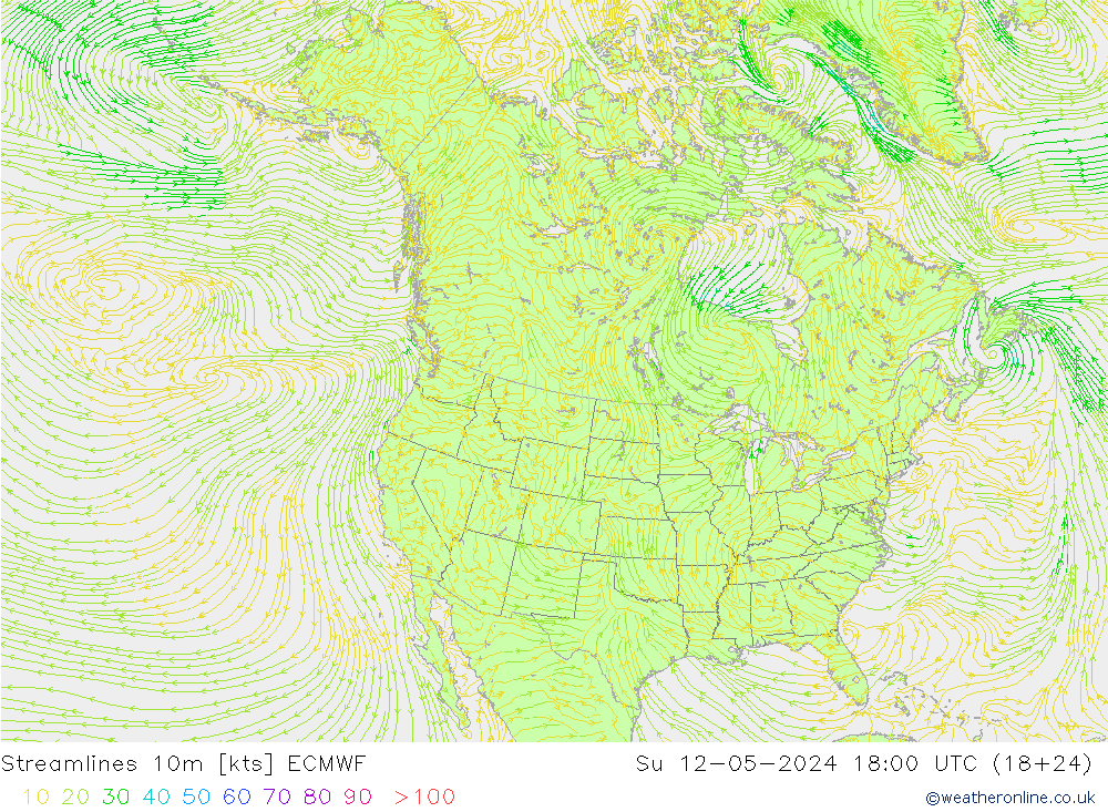 Stromlinien 10m ECMWF So 12.05.2024 18 UTC