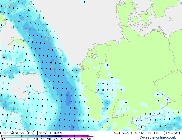 Z500/Rain (+SLP)/Z850 ECMWF Tu 14.05.2024 12 UTC