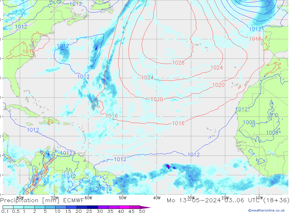Yağış ECMWF Pzt 13.05.2024 06 UTC