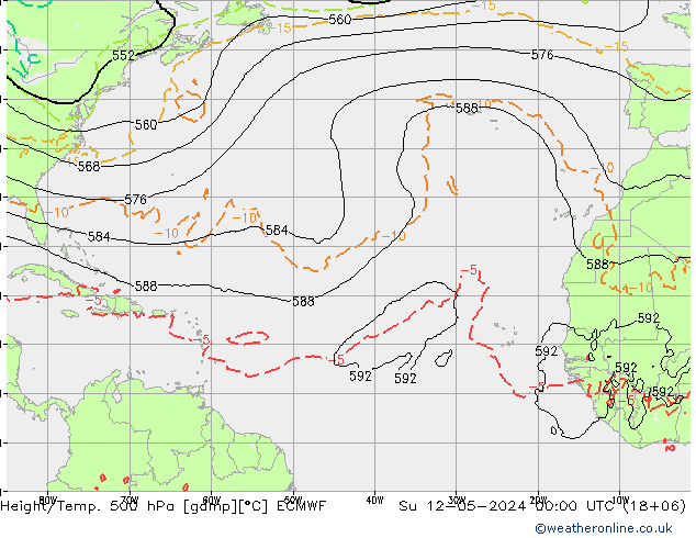 Z500/Rain (+SLP)/Z850 ECMWF Dom 12.05.2024 00 UTC