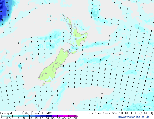 Z500/Rain (+SLP)/Z850 ECMWF Mo 13.05.2024 00 UTC