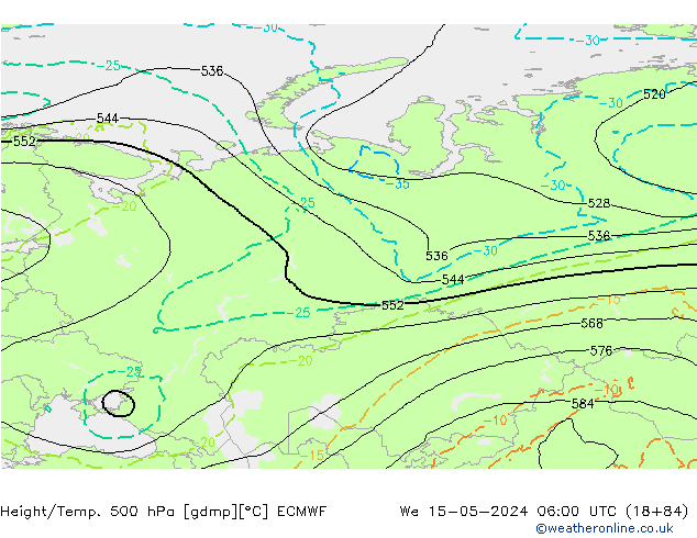 Height/Temp. 500 hPa ECMWF We 15.05.2024 06 UTC