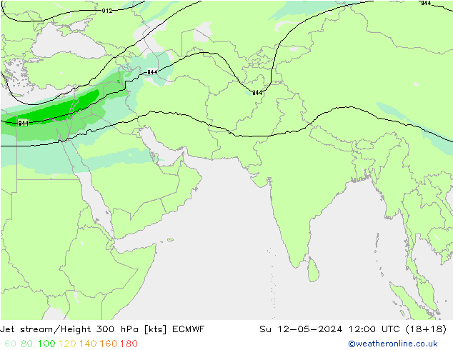 Straalstroom ECMWF zo 12.05.2024 12 UTC